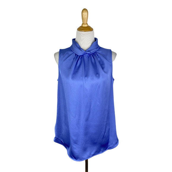 Anne Klein Satin Twist Collar Tank Sz 8 - Picture 2 of 6